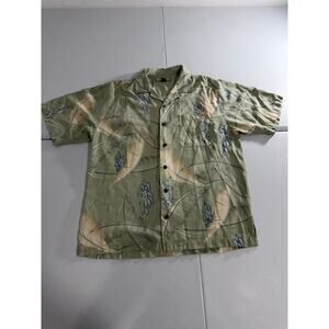 Tommy Bahama Button Up 100% Silk Shirt Floral Pattern Sizd Medium